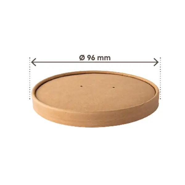 1x 25 Coperchi per bowl portazuppe monouso da 180 a 480ml avana Signor Bio