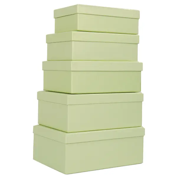 1x Set 5 scatole regalo in cartone fantasia Green