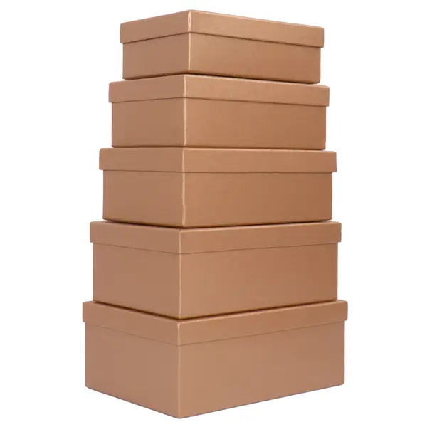 1x Set 5 scatole regalo in cartone fantasia Caramel