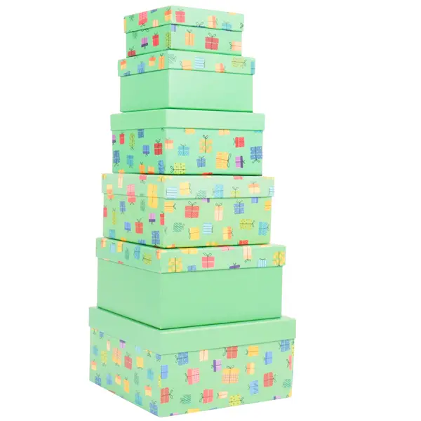 1x Set 6 scatole regalo in cartone fantasia Memento