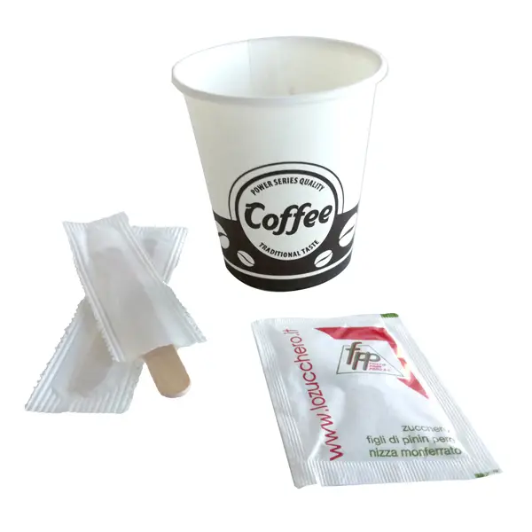 1x Serving Kit 50 bicchierini +50 bustine zucchero +50 palettine