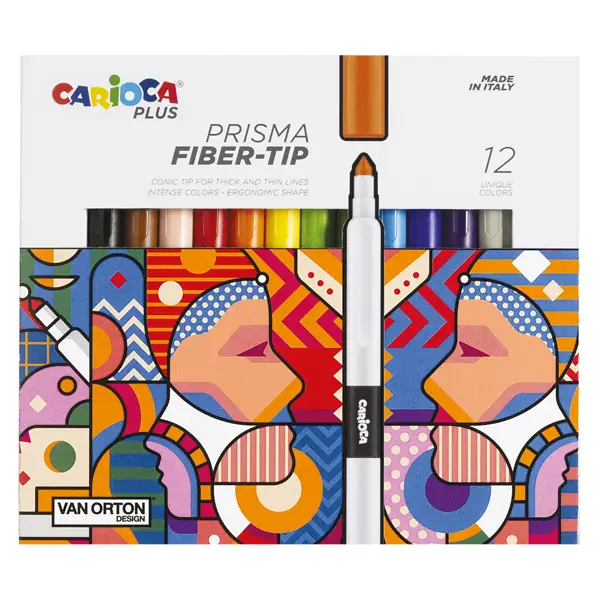 1x Astuccio 12 pennarelli Prisma colori assortiti Carioca Plus