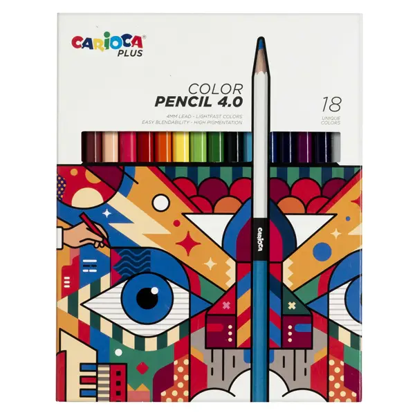 1x Astuccio 18 matite colorate assortiti Carioca Plus