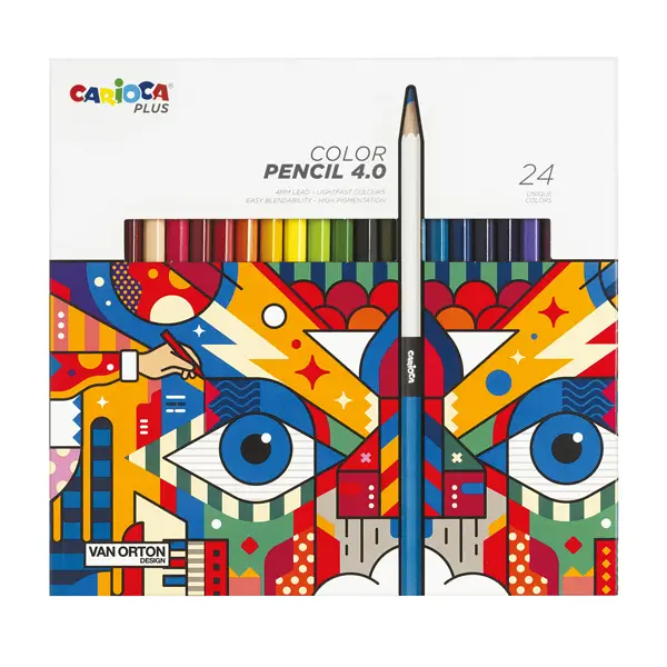1x Astuccio 24 matite colorate assortiti Carioca Plus