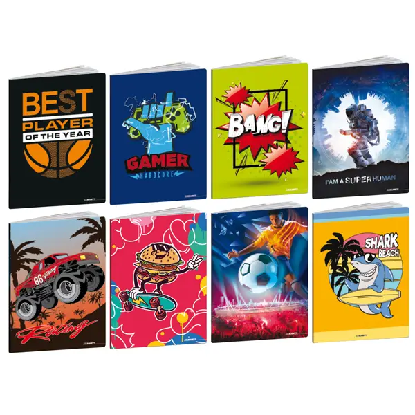 10x Maxiquaderno A4 20fg+1 80gr rigo di 1a Kid Boy 2024 Blasetti