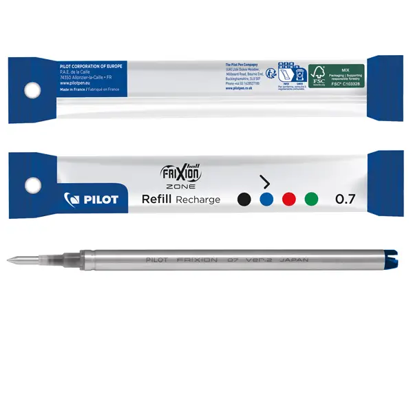 1x Refill sfera Frixionball Zone 0.7mm blu Pilot