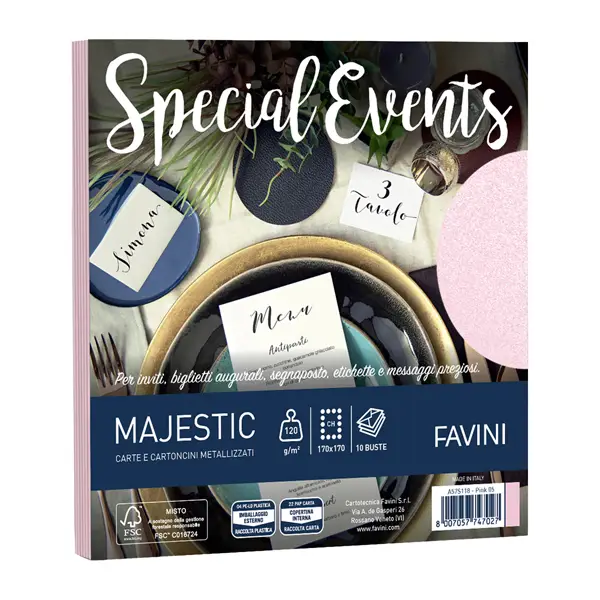 1x 10 buste Special Events 120gr 170x170mm rosa 05 Favini
