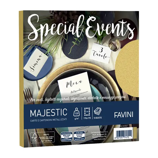 1x 10 buste Special Events 120gr 170x170mm oro 04 Favini