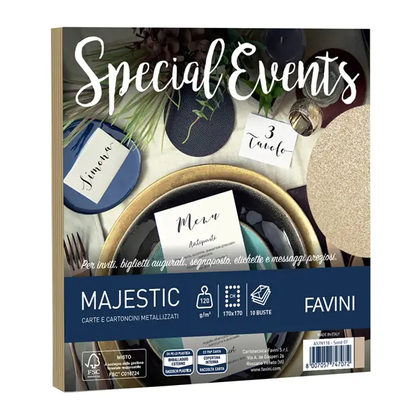 1x 10 buste Special Events 120gr 170x170mm sabbia 07 Favini