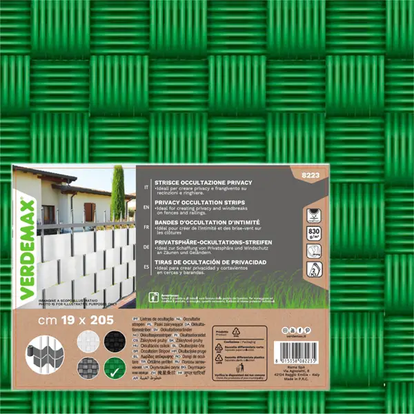 1x Striscia occultazione privacy 19x205cm verde Verdemax