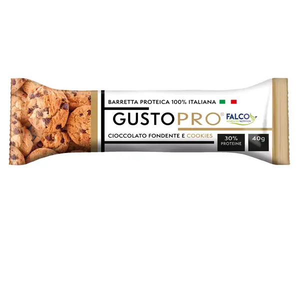 24x Barretta proteica GustoPro 40gr cioccolato fondente e cookie Falco