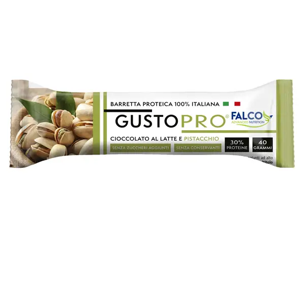 24x Barretta proteica GustoPro 40gr cioccolato al latte e pistacchio Falco