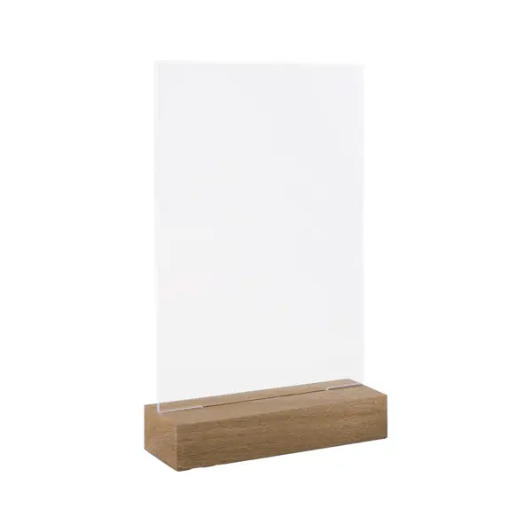 1x Portadepliant con base in legno massello A6 -10,5x15cm Lebez