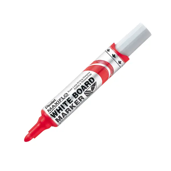 12x Marcatore per lavagne punta conica 6mm rosso MaxiFlo Pentel