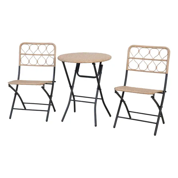 1x Salotto Maui polyrattan color naturale - set 3 elementi