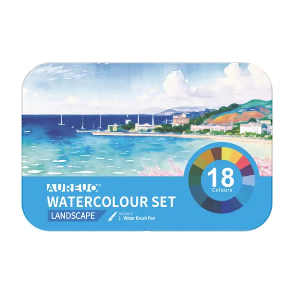 1x  Set 18 demi-godet + pennello brush colori paesaggi DOM
