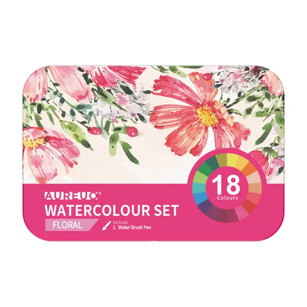 1x  Set 18 demi-godet + pennello brush colori floreali DOM