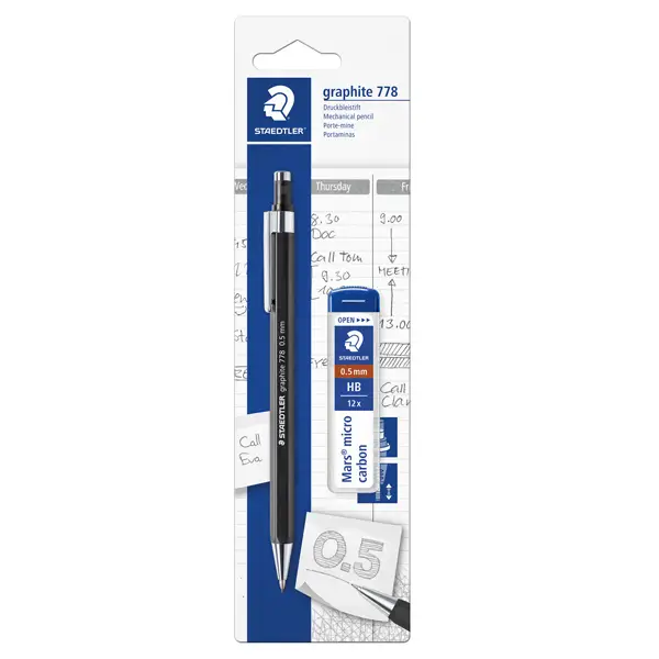 1x Portamine Grafite 778 0.5mm + astuccio mine Staedtler