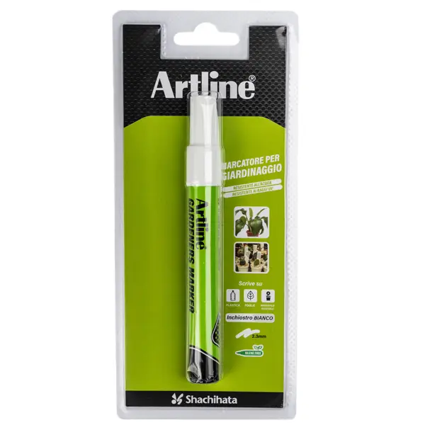 1x Marcatore permanente speciale giardinaggio Artline punta 2,3mm tonda bianco