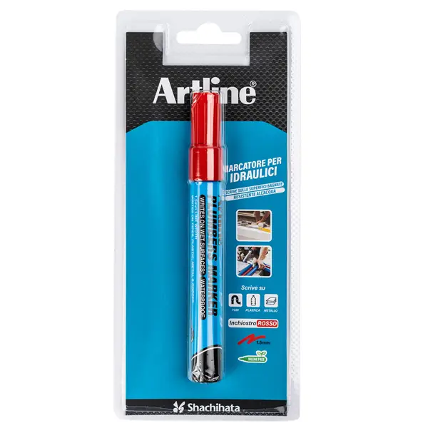 1x Marcatore permanente speciale per idraulica artline punta 1,5mm tonda rosso