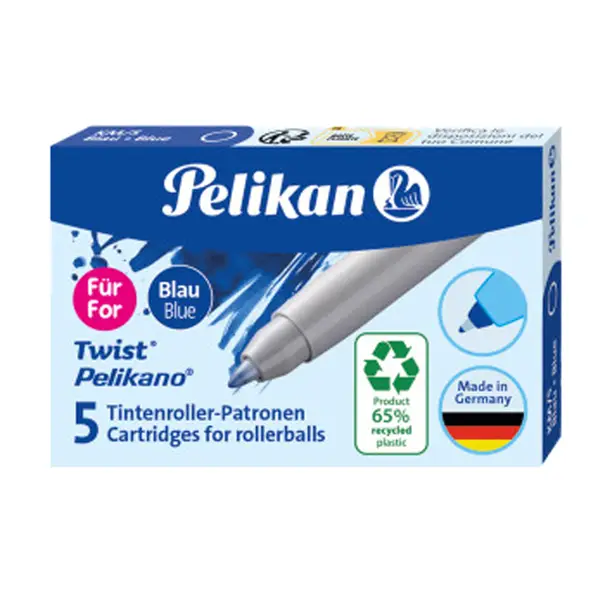 10x Scatola 5 cartucce sferografica KM5 ECO blue royal Pelikan