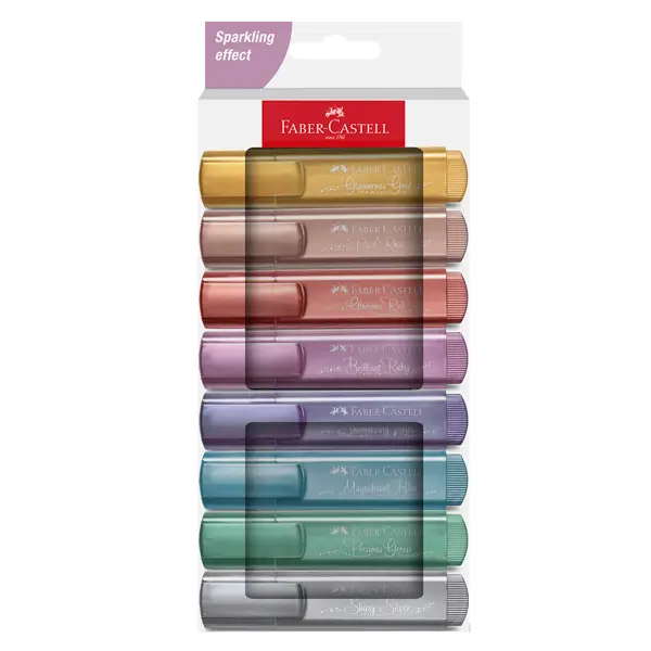 1x Astuccio 8 evidenziatori Textliner 46 colori assortiti metallic Faber Castell