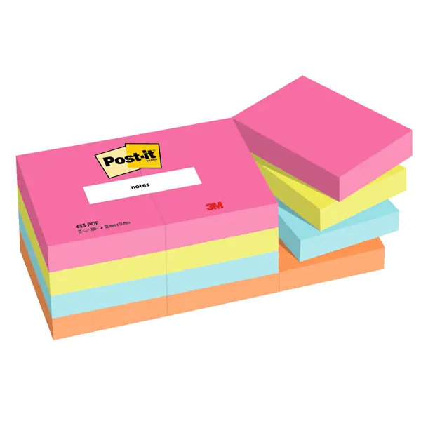 1x Cf. 12pz blocco 100fg. Post-itR Notes 38x51mm 653-POP Popmistic