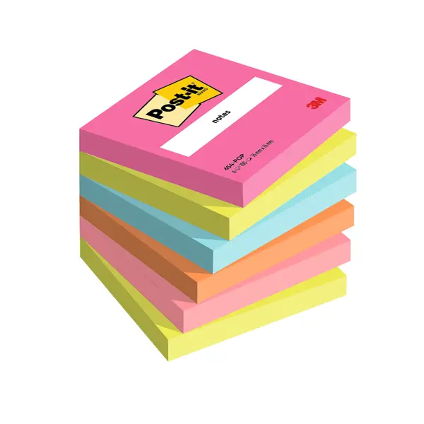 1x Cf. 6pz blocco 100fg. Post-itR Notes 76x76mm 654-POP Popmistic