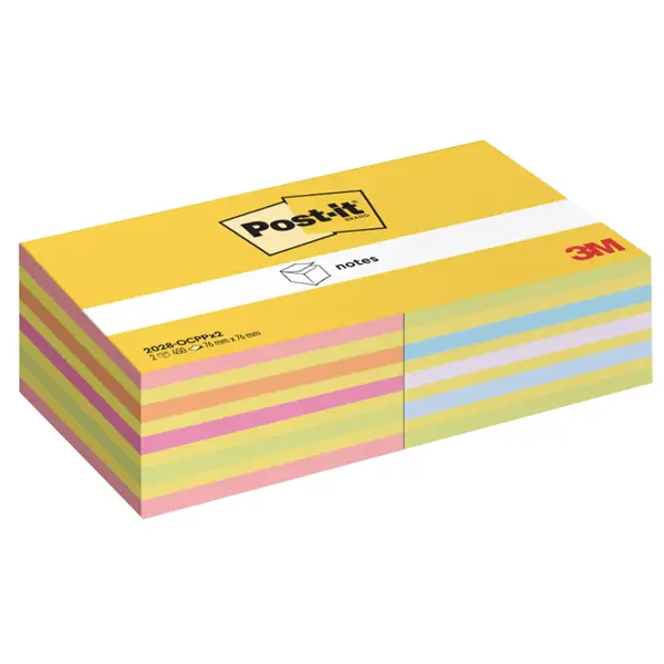 1x Cf 2pz cubo 450fg. Post-itR Notes 76x76mm 2028-0CPPX2 colori ass. neon/pastello