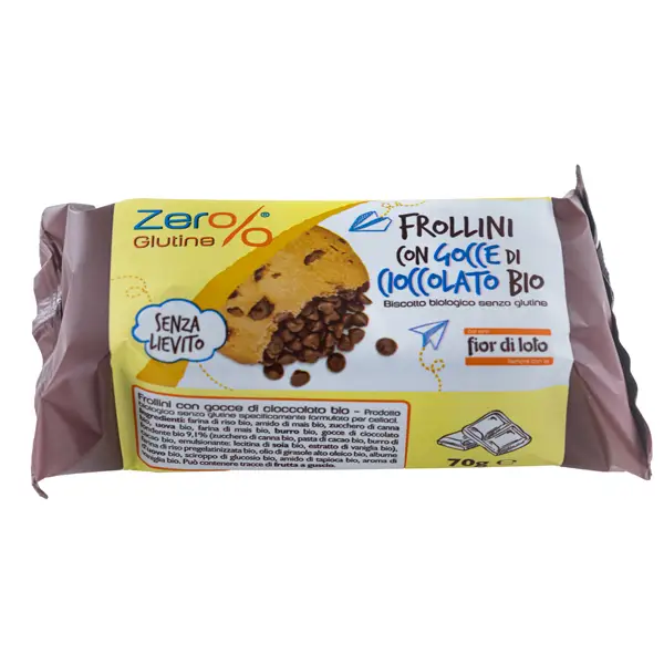 12x Frollini con gocce di cioccolato monodose 70gr Zerglutine
