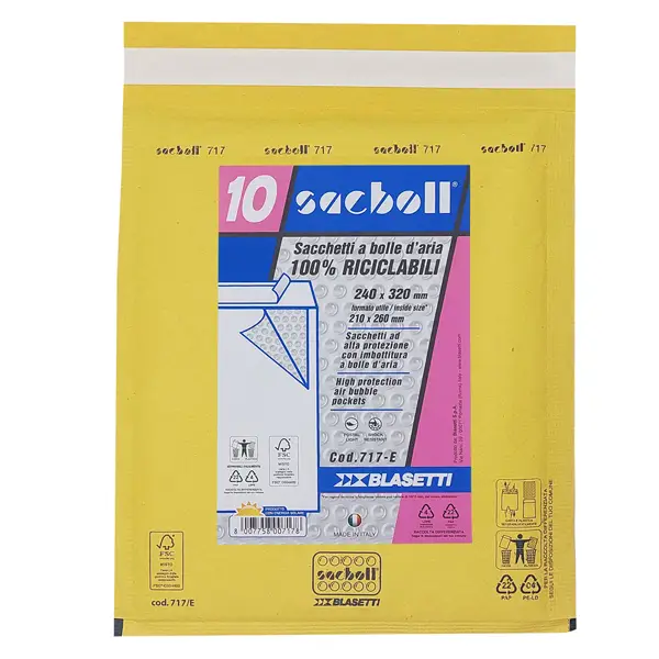 1x 10 Buste imbottite Sacboll in carta avana E 24X32cm BLASETTI