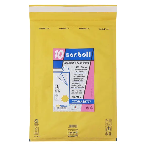 1x 10 Buste imbottite Sacboll in carta avana J 32X50cm BLASETTI