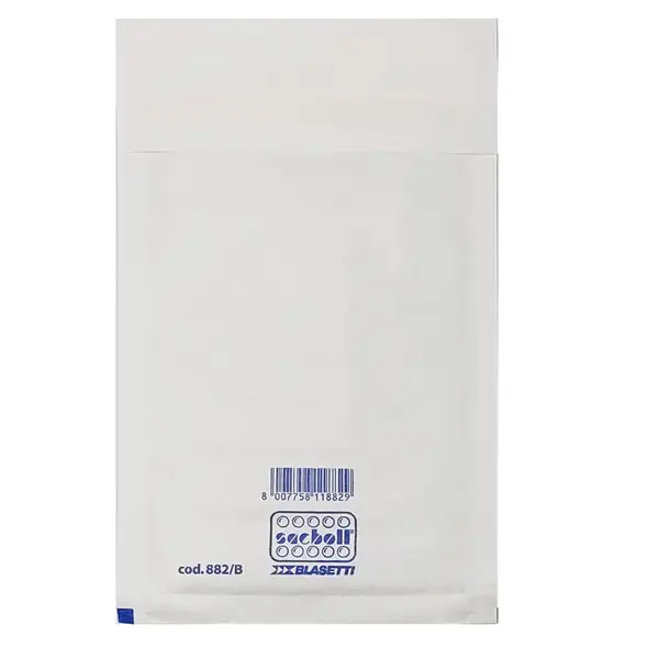 1x 10 Buste imbottite Sacboll in carta bianca B 14X27cm BLASETTI