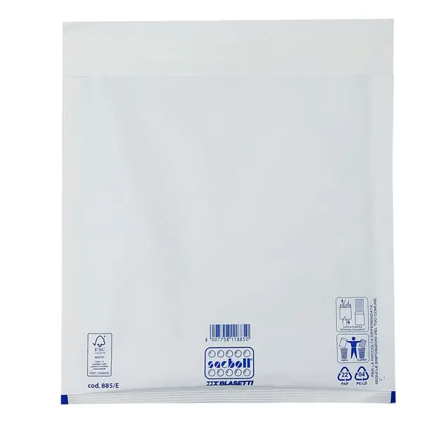 1x 10 Buste imbottite Sacboll in carta bianca E 24X32cm BLASETTI