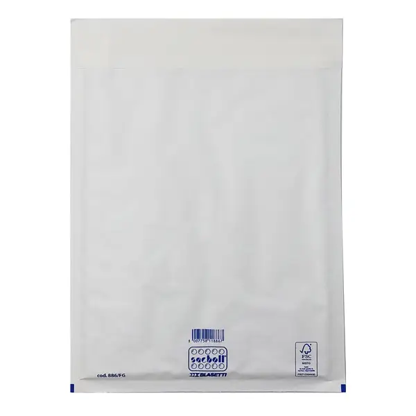 1x 10 Buste imbottite Sacboll in carta bianca FG 25X39cm BLASETTI