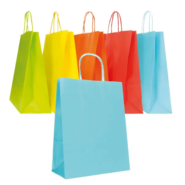 1x Blister 25 shopper carta kraft 18x8x24cm twisted col.ass.pri/est Mainetti Bags