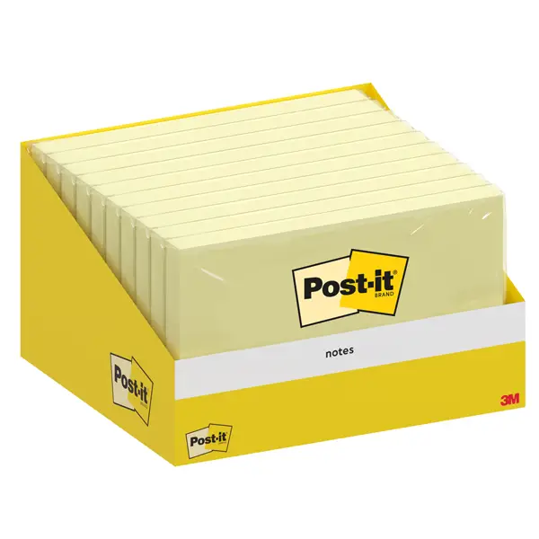 1x Cf.10 blocchetti c/film 100fg Post-itR Notes 6830-CY-W10 76x127mm giallo canary