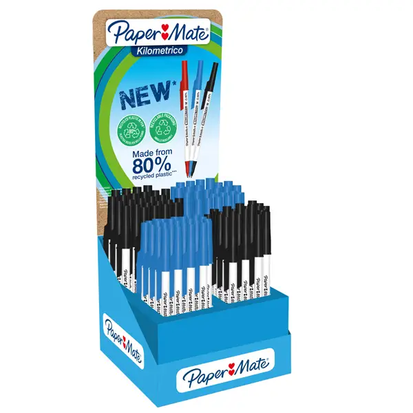 1x Expo 300 pz sfera Kilometrico Recycled assortiti nero/blu Papermate