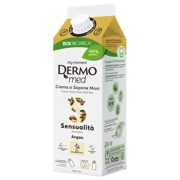 1x Ricarica crema di sapone mani argan 900ml Dermomed