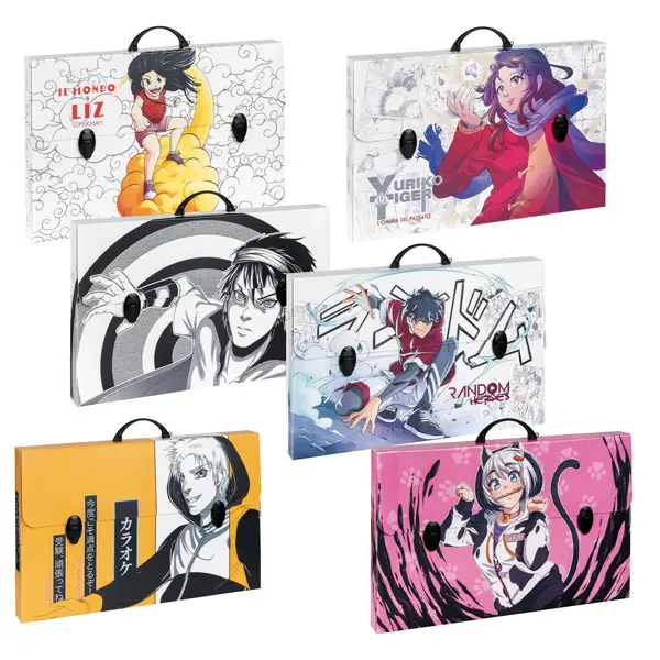 1x Valigetta polionda Manga 36,5x56,5cm dorso 5,5cm fantasie assortite Favorit