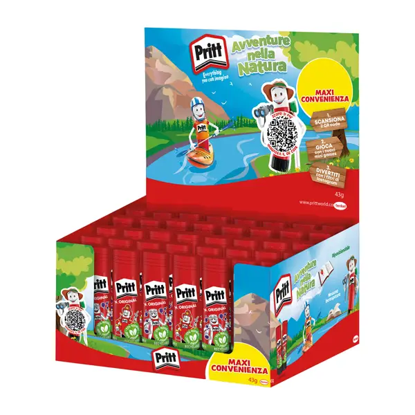 1x Display 40pz colla Pritt Stick 43gr Avventura nella natura BTS 2024 Henkel