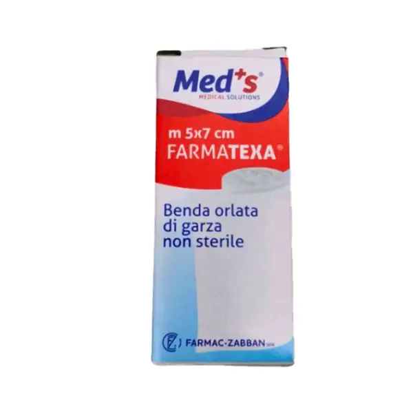 1x Scatola 12 bende di garza orlata 7cm x 5mt