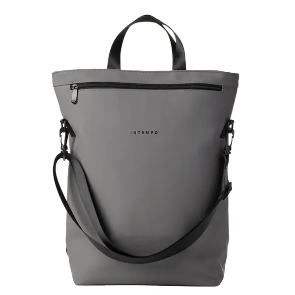 1x Borsa zainabile Drop gomma antipioggia dim. 30x44x14cm grigio InTempo