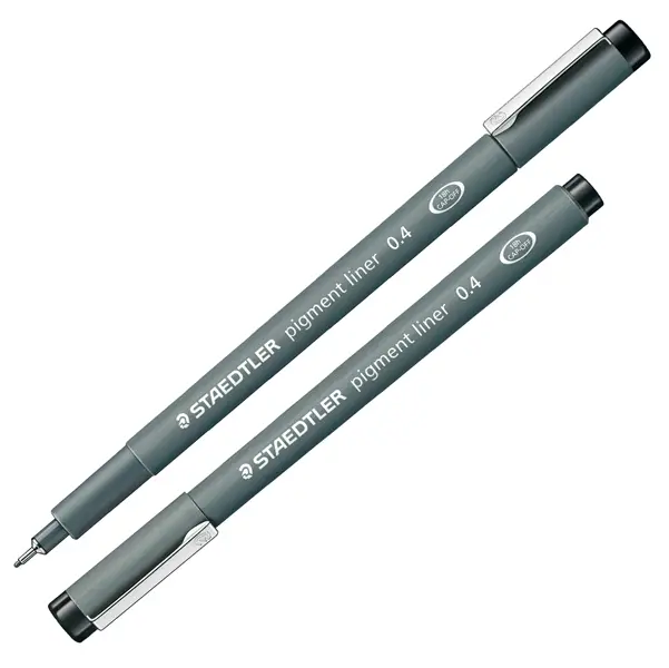10x Pennarello Pigment Liner 308 nero 0,4mm Staedtler