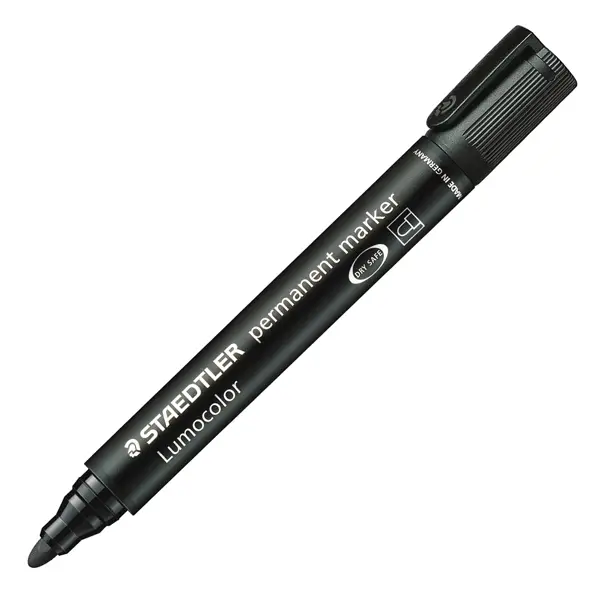 10x MARCATORE LUMOCOLOR PERMANENT 352 NERO P.TONDA STAEDTLER