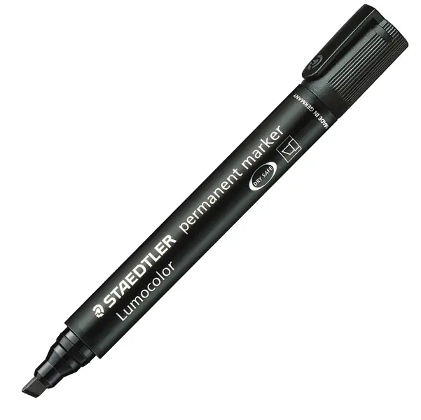 10x MARCATORE LUMOCOLOR PERMANENT 350 NERO P.SCALPELLO STAEDTLER