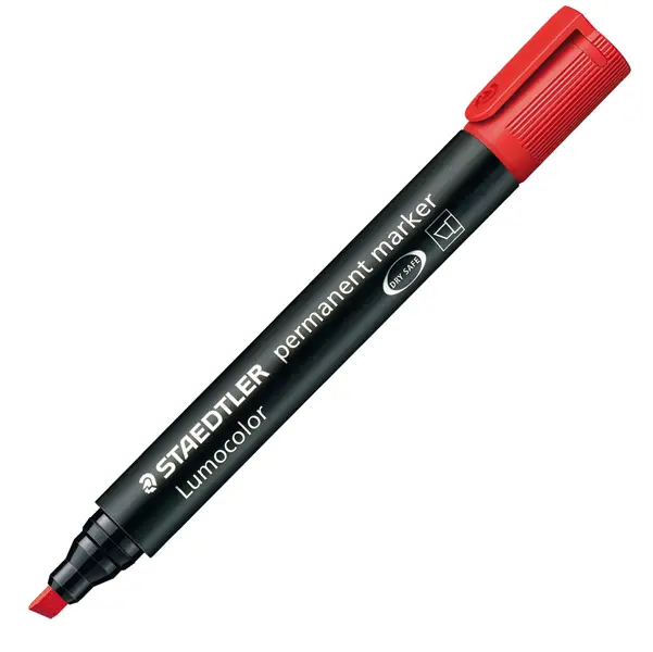 10x MARCATORE LUMOCOLOR PERMANENT 350 ROSSO P.SCALPELLO STAEDTLER