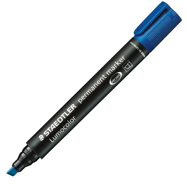 10x MARCATORE LUMOCOLOR PERMANENT 350 BLU P.SCALPELLO STAEDTLER