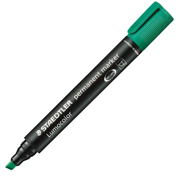 10x MARCATORE LUMOCOLOR PERMANENT 350 VERDE P.SCALPELLO STAEDTLER
