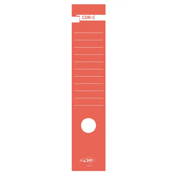 1x Busta 10 copridorso CDR-C carta adesiva rosso 7x34,5cm SEI ROTA